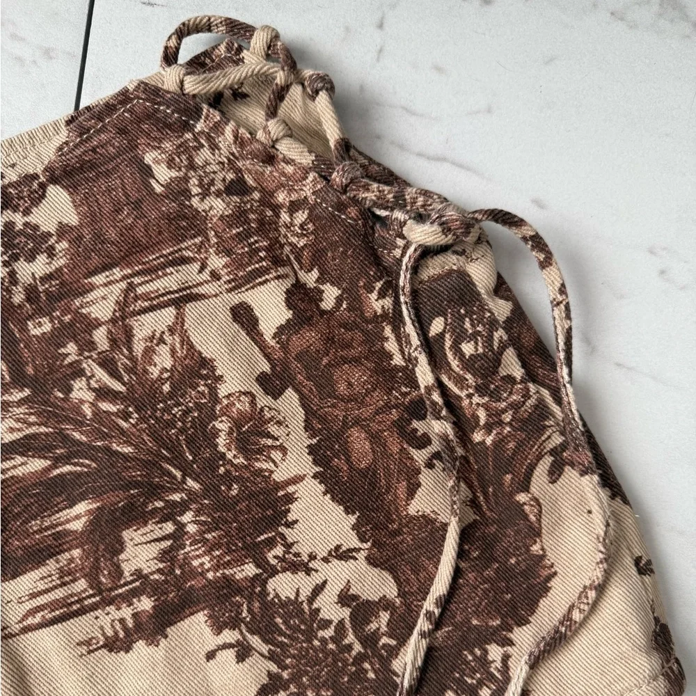 PRETTY LITTLE THING renaissance tapestry lace up corset denim mini skirt - Picture 5 of 8